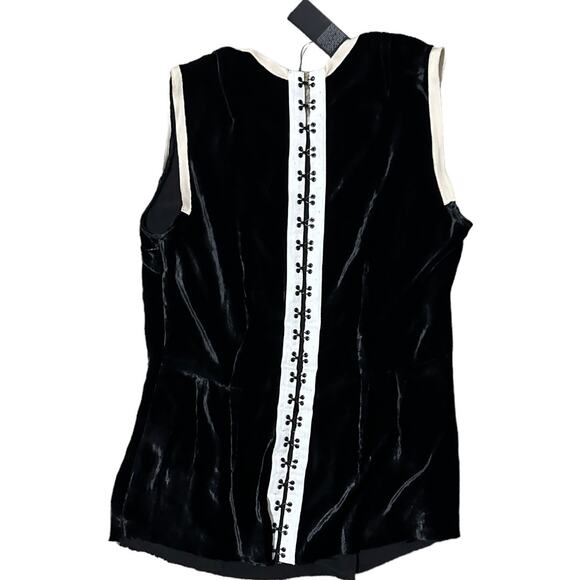 NWT JOSEPH Velvet Silk Hook Closure Peplum Blouse - Picture 2 of 9